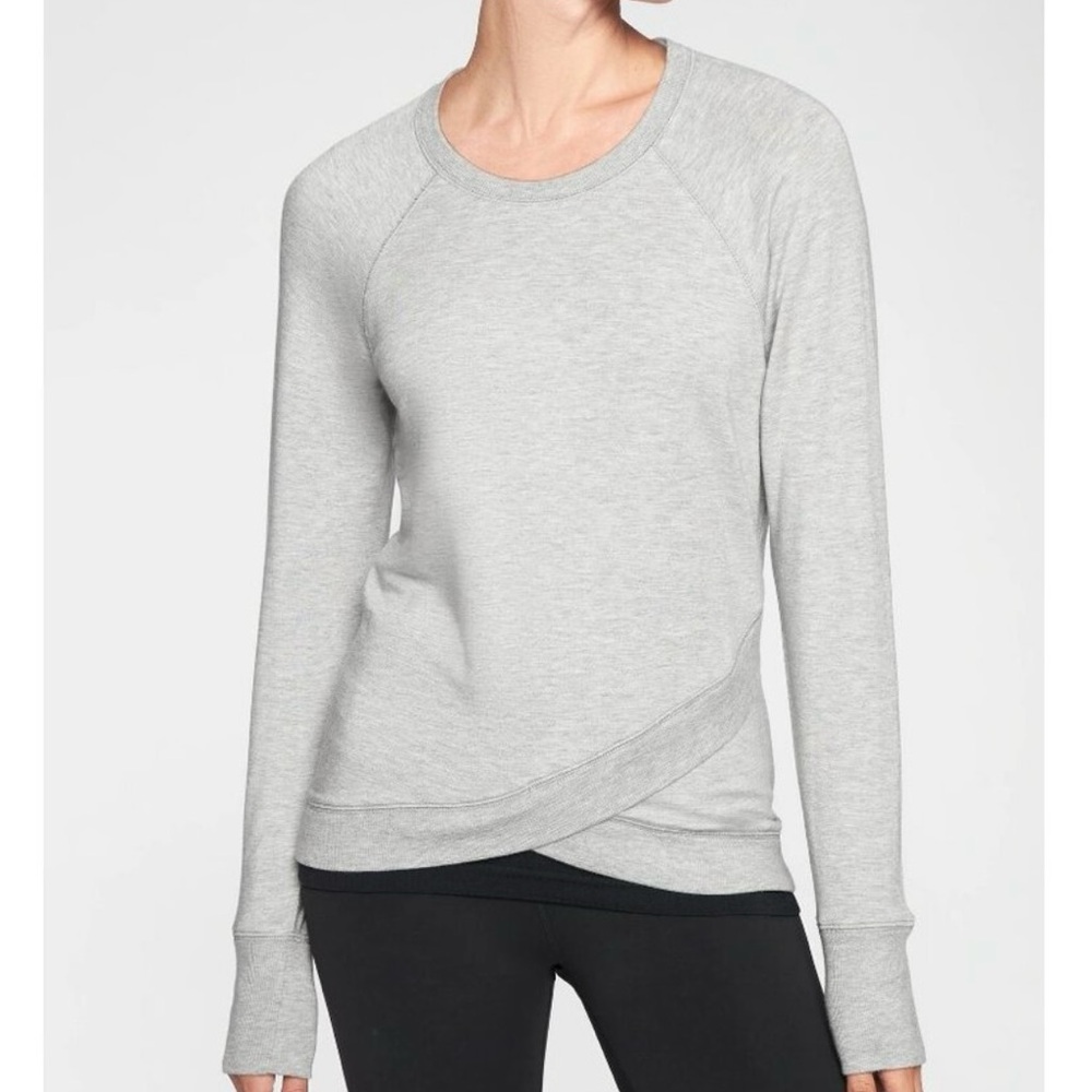 Athleta Criss Cross Sweatshirt Size Medium Grey